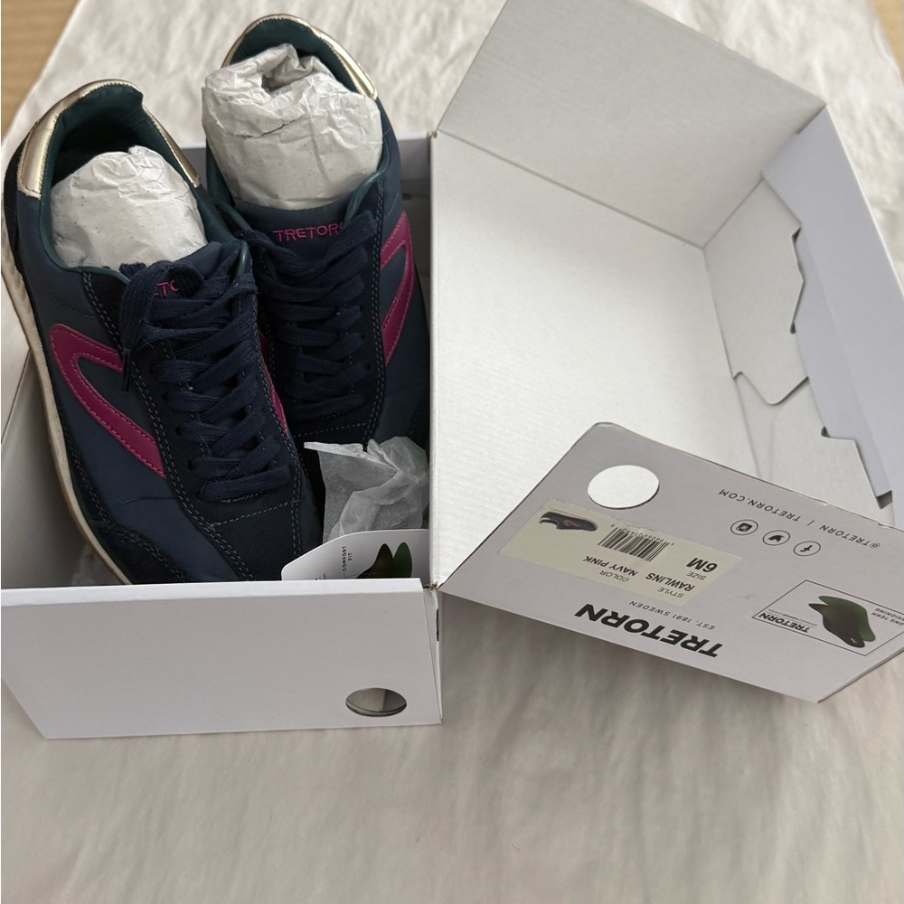 Tretorn Rawlins Navy and Pink Sneakers size 6 - Picture 6 of 8